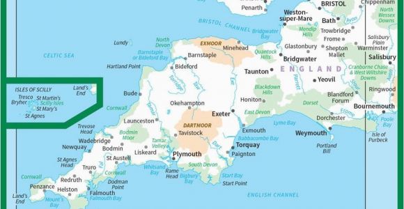 Road Map Of south West England ordnance Survey Road Map 7 south West England