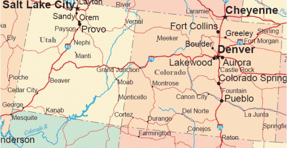 Road Map Of Wyoming and Colorado Colorado Road Map atlas and Travel Information Download Free