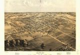 Romeo Michigan Map 8 X 12 Reproduced Photo Of Vintage Old Perspective Birds Eye View