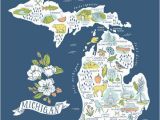 Rose City Michigan Map City Bird Local Art Design and Handmade Goods