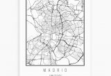 Roses Spain Map Madrid Spain Street Map Art Print