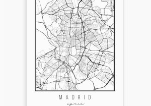 Roses Spain Map Madrid Spain Street Map Art Print