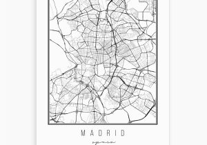 Roses Spain Map Madrid Spain Street Map Art Print