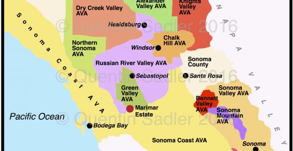 Russian River Map California sonoma Valley Elegant Russian River Valley California Map