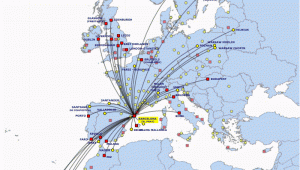 Ryanair Route Map Europe Ryanair Route Map From Barcelona