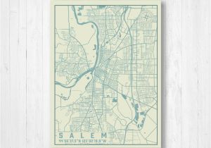 Salem oregon Street Map Salem oregon Vintage City Map Map Print Salem Street Map Etsy