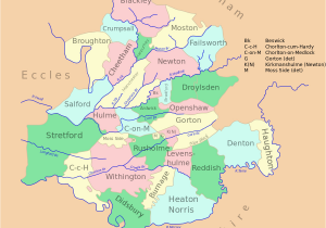 Salford England Map Manchester Ancient Parish Wikivividly