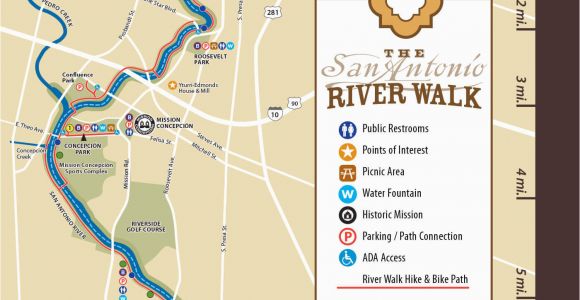 San Antonio Texas Riverwalk Map Map