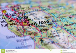 San Jose California On Map San Jose California On Map Stock Photo Image Of Center Airport