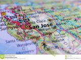 San Jose On California Map San Jose California On Map Stock Photo Image Of Center Airport