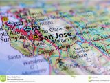 San Jose On California Map San Jose California On Map Stock Photo Image Of Center Airport
