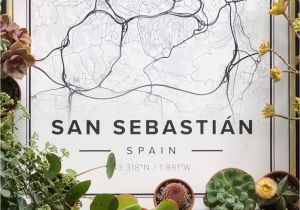 San Sebastian Spain Map Map Poster Of San Sebastian Spain Print Size 50 X 70 Cm Available