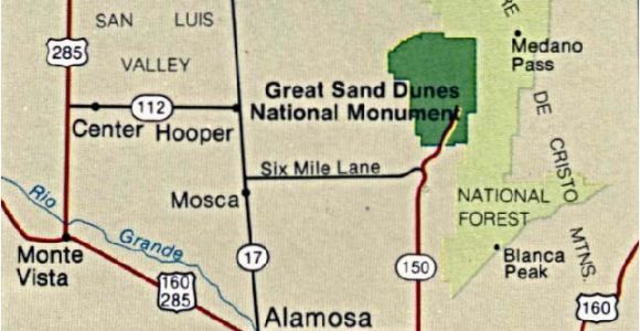 Sand Dunes Colorado Map Maps Of United States National Parks and Monuments