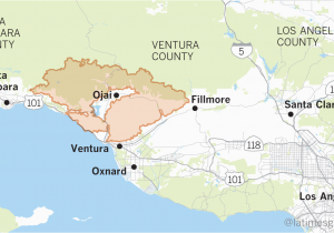 Santa Barbara On Map Of California Maps Show Thomas Fire is Larger Than Many U S Cities Los Angeles