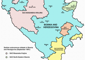 Sarajevo Map Europe Serbian Autonomous Provinces From 1991 92 Created In