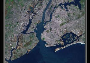 Satellite Map Of England New York City Satellite Poster Map Nyc In 2019 New York City
