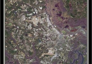 Satellite Maps Of Texas Savannah Georgia Satellite Poster Map All About Savannah