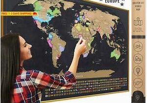 Scratch Off Europe Map Details About Xl Scratch Off Map Of the World with Flags Made In Europe Large 35×23 1 2 Inch