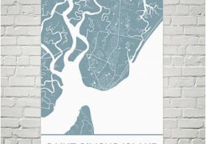 Sea island Georgia Map St Simons island Etsy