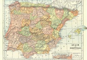 Show Me the Map Of Spain Map Of Spain and Portugal From 1904 Vintage Printable
