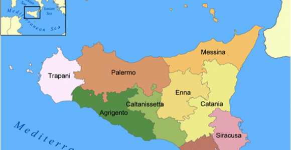 Sicily Europe Map A Snapshot Of Sicily Located In the Central Mediterranean