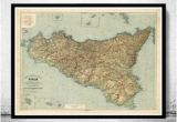 Sicily On Map Of Italy Old Map Of Sicily Sicilia Italia 1891 Home is where the Heart is