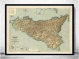 Sicily On Map Of Italy Old Map Of Sicily Sicilia Italia 1891 Home is where the Heart is