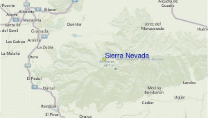 Sierra Nevada Map Spain Sierra Nevada Pra Vodce Po Sta Edisku Mapa Lokaca Sierra