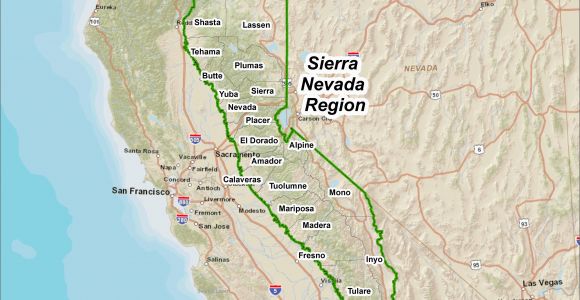 Sierra Nevada Mountains California Map Sierra Nevada Mountains Map Inspirational Physical Map Sierra Nevada