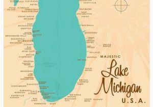 Silver Lake Michigan Map Lake Michigan Etsy