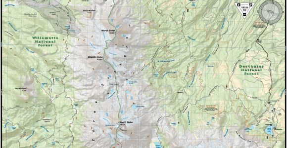 Sisters oregon Map Three Sisters Wilderness Map Adventure Maps