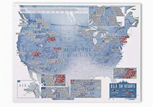 Skiing Michigan Map Amazon Com Maps International Scratch Off Usa Map Skiing Print