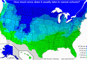 Snow Coverage Map Canada Here S How Many Inches Of Snow It Takes to Cancel School In