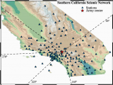 Socal California Map Stations In the southern California Seismic Network and Key Azimuths