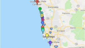Solana Beach California Map San Diego Beaches Map Google My Maps