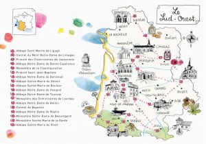 South Western France Map Caroline Donadieu Guide Des Abbayes south West France