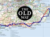 Southampton England Map the Old Way to Canterbury the British Pilgrimage Trust to the