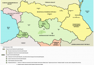 Soviet Georgia Map northern Part Of soviet Caucasus In 1922 Mountain Autonomous