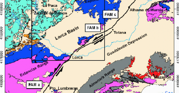 Spain Rainfall Map Geological Map Of Part Of the Eastern Betic Cordillera Se Spain