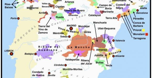 Spain Wine Region Map Spanish Wine Regions Map WordPress Com Espana and