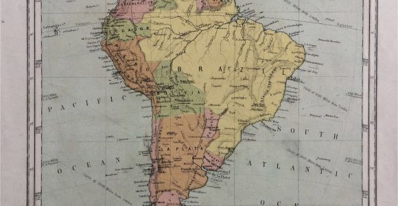 Sparta Georgia Map 1865 south America original Antique Hand Coloured Engraved Square