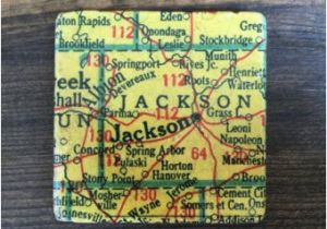 Spring Arbor Michigan Map Traverse City Michigan Map Coaster with Cork Backing Leelanau Etsy