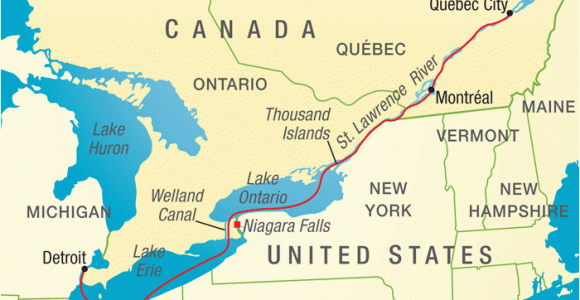 St Lawrence River Map Canada Us Map with St Lawrence River