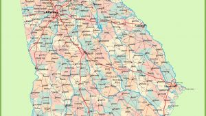 State Of Georgia Counties Map Georgia Road Map with Cities and towns