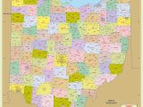 State Of Ohio Map with Counties Ohio Zip Code Map with Counties 48 W X 48 H Worldmapstore