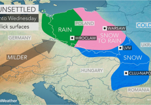 Storm Map Europe Snow Creates Slick Travel From Poland to Ukraine as Alps