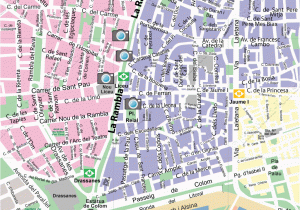 Street Map Of Barcelona Spain Map Of Las Ramblas In Barcelona