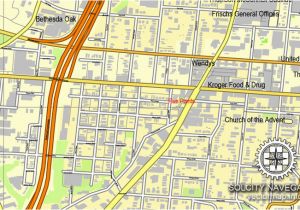 Street Map Of Cincinnati Ohio Cincinnati Ohio Us Printable Vector Street City Plan Map Full