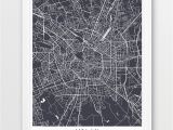 Street Map Of Milan Italy Milan City Urban Map Poster Milan Street Map Print Milan Etsy