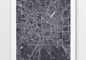 Street Map Of Milan Italy Milan City Urban Map Poster Milan Street Map Print Milan Etsy